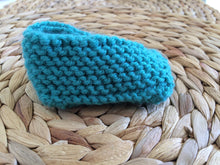 Aqua Kimono-Style Knitted Baby Booties (100% Acrylic) : side